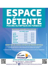 Espace détente - Horaires